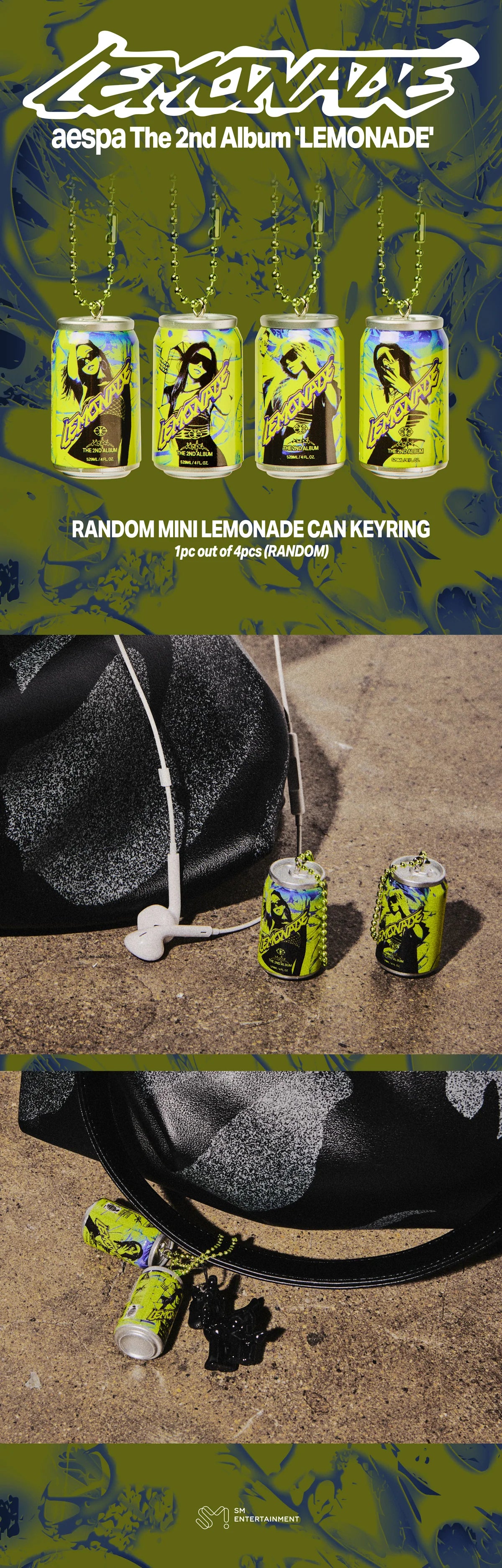 RANDOM MINI LEMONADE CAN KEYRING - aespa 'LEMONADE - The 2nd Album' POP-UP MD