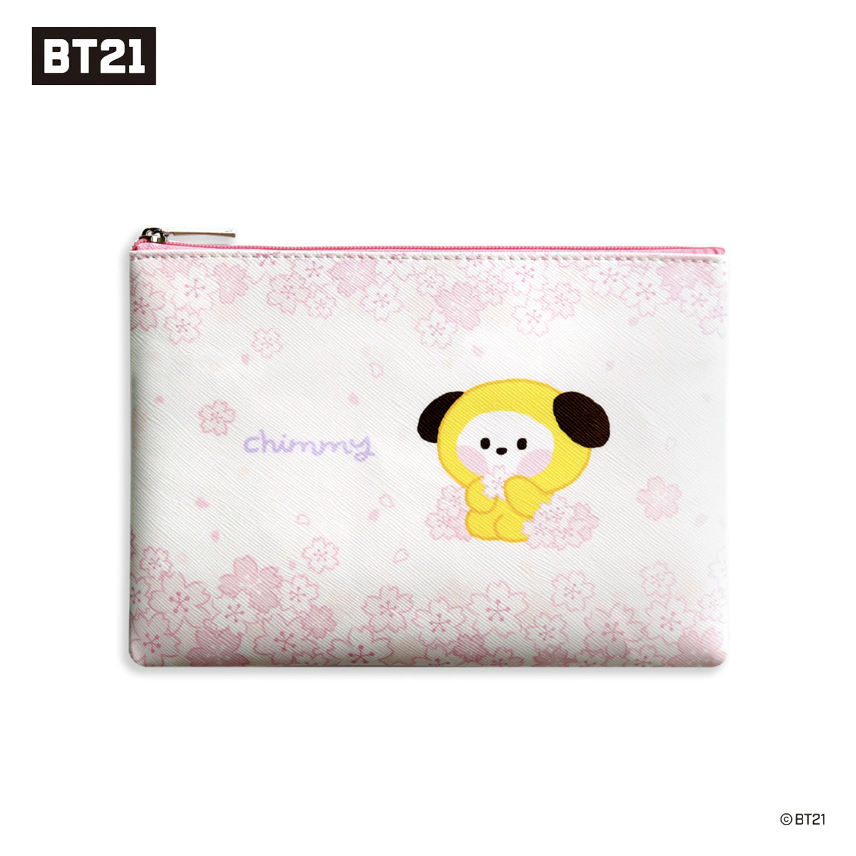 BT21 Minini Cherry Blossom Flat PU Pouch