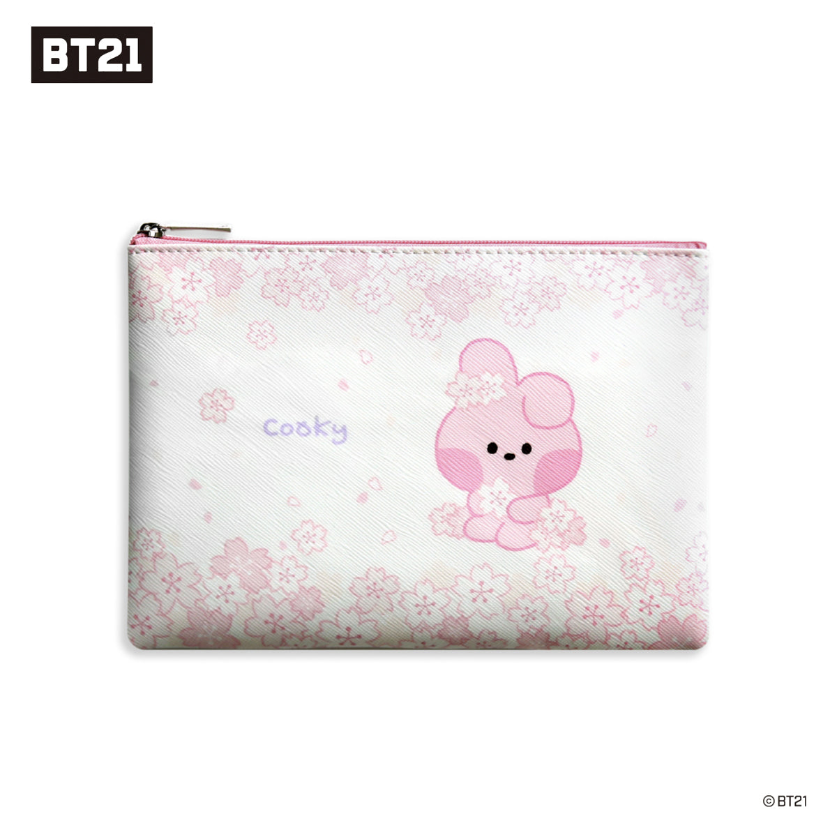 BT21 Minini Cherry Blossom Flat PU Pouch