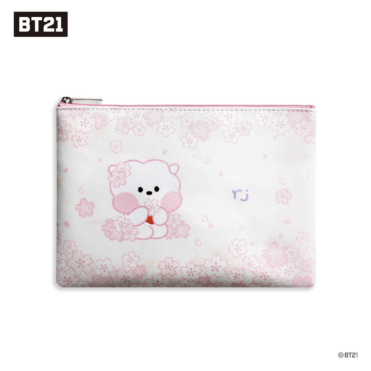 BT21 Minini Cherry Blossom Flat PU Pouch