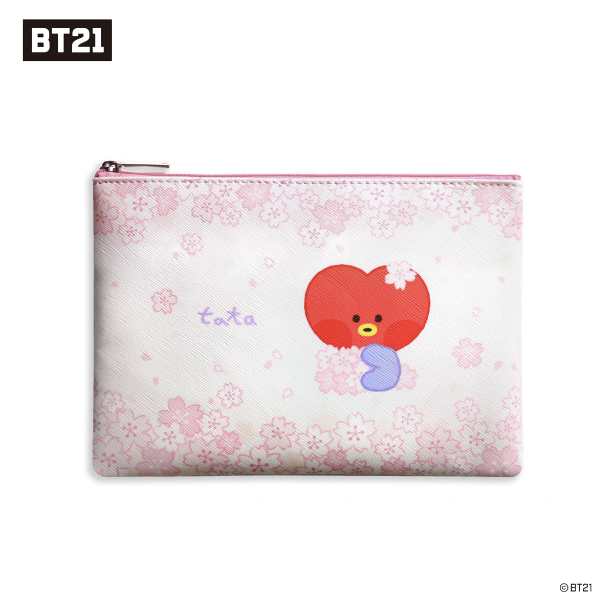 BT21 Minini Cherry Blossom Flat PU Pouch