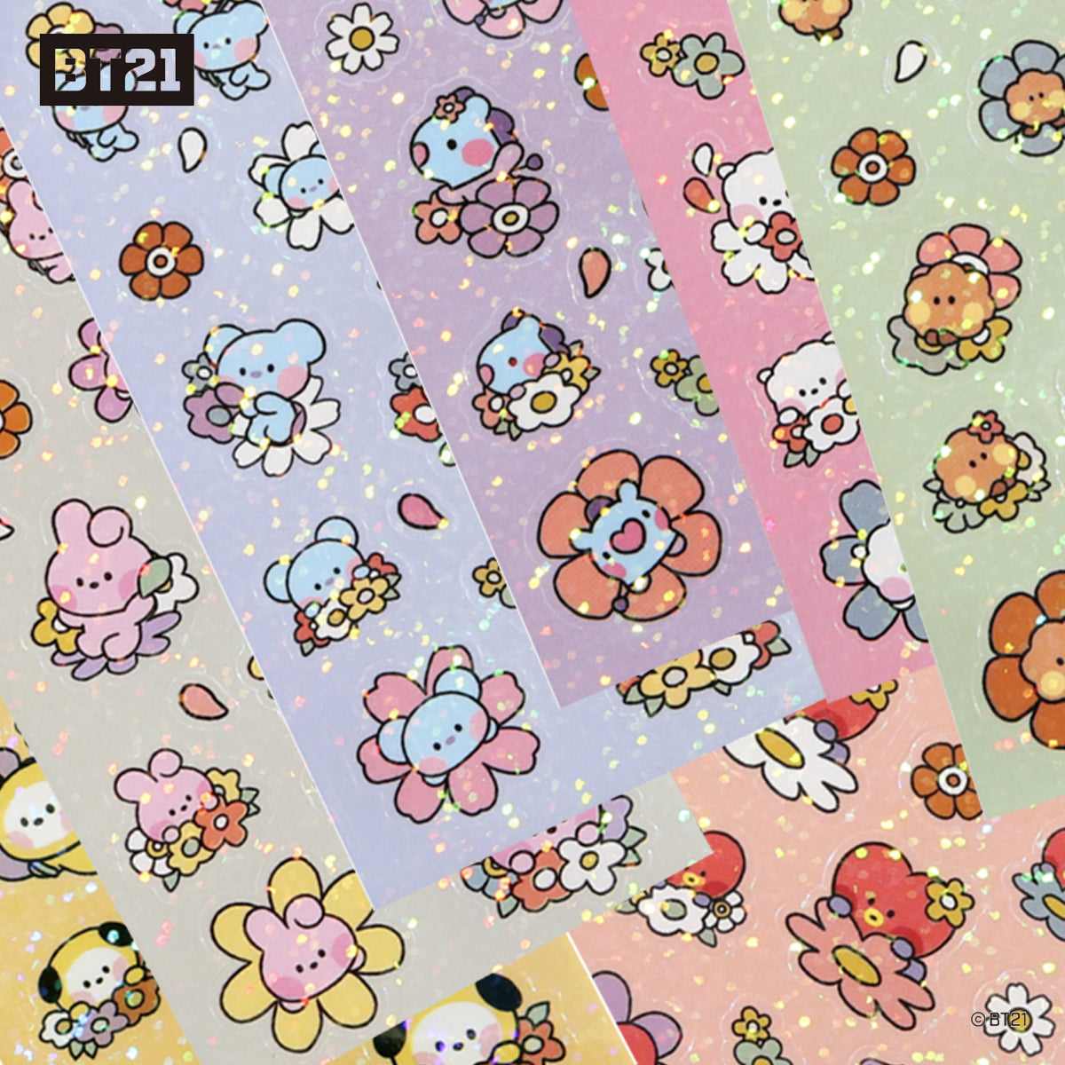 BT21 Minini Happy Flower Hologram Sticker