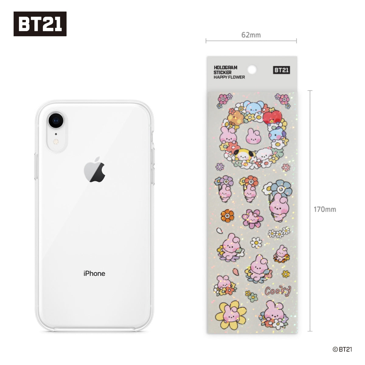 BT21 Minini Happy Flower Hologram Sticker