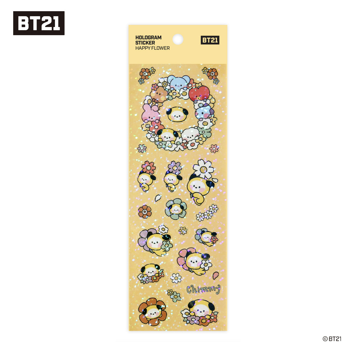 BT21 Minini Happy Flower Hologram Sticker
