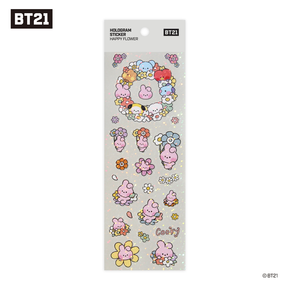 BT21 Minini Happy Flower Hologram Sticker