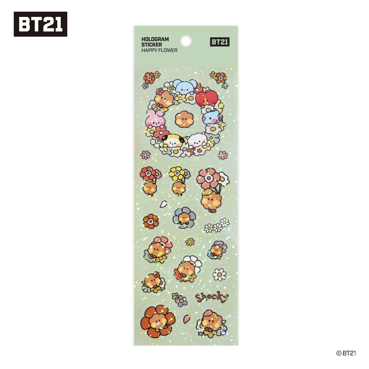 BT21 Minini Happy Flower Hologram Sticker