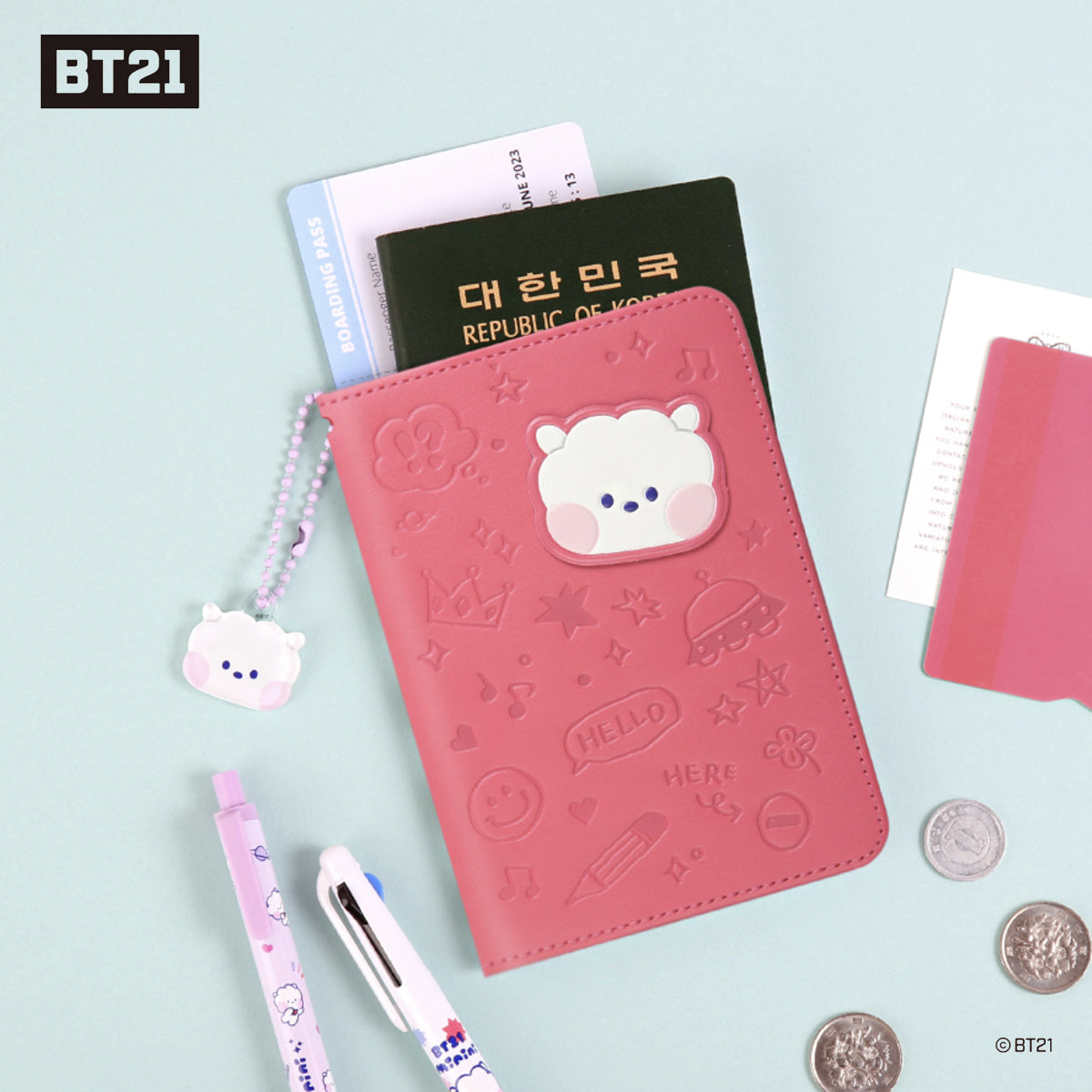 BT21 Minini Leather Patch Passport Cover