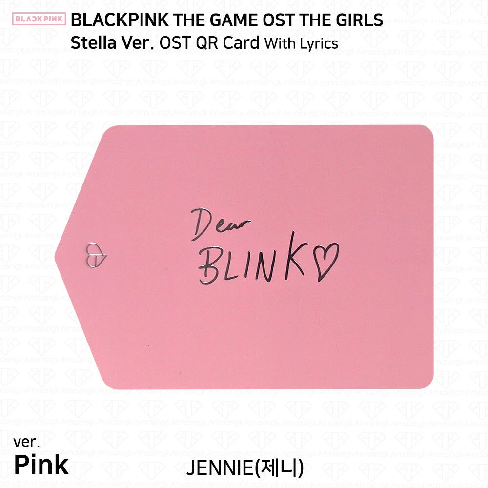 BLACKPINK THE GAME OST THE GIRLS Stella Ver Tin Case QR Card Acrylic Stand Set