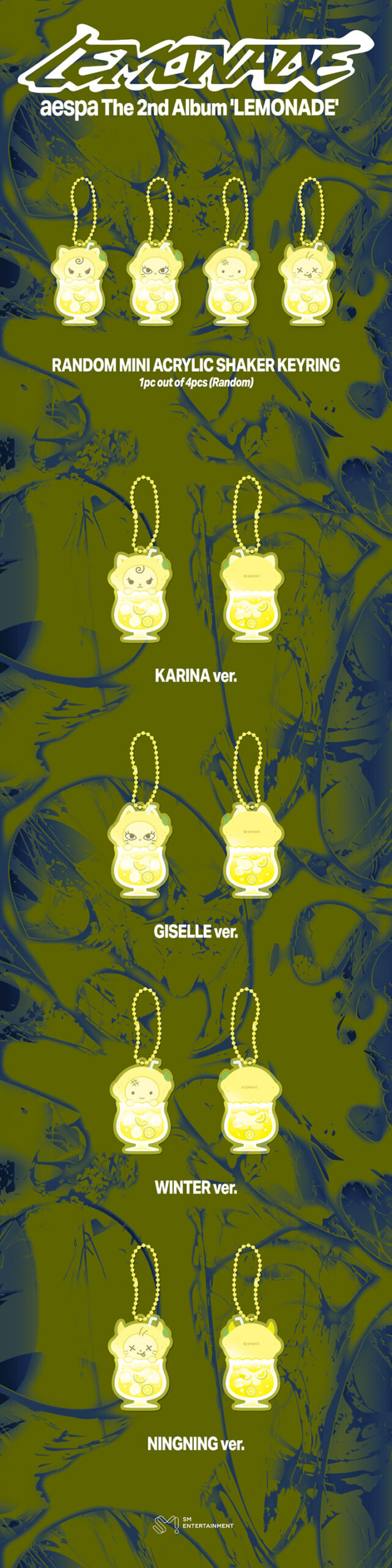 aespa “Make It Lemonade” Merch – Random Mini Acrylic Shaker Keyring