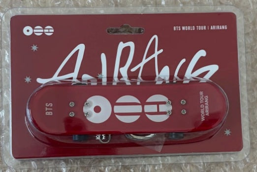 BTS ARIRANG OFFICIAL MERCH MINI SKATEBOARD KEYRING (RED)