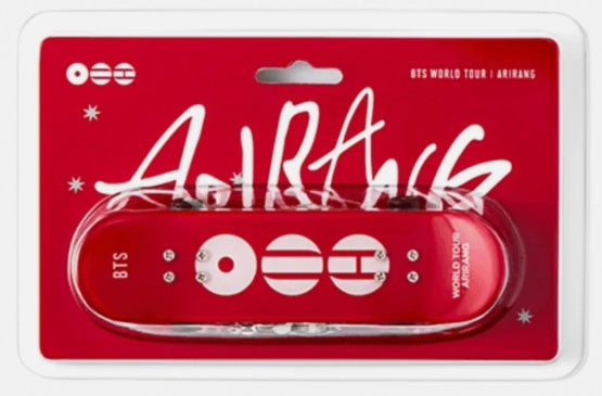 BTS ARIRANG OFFICIAL MERCH MINI SKATEBOARD KEYRING (RED)