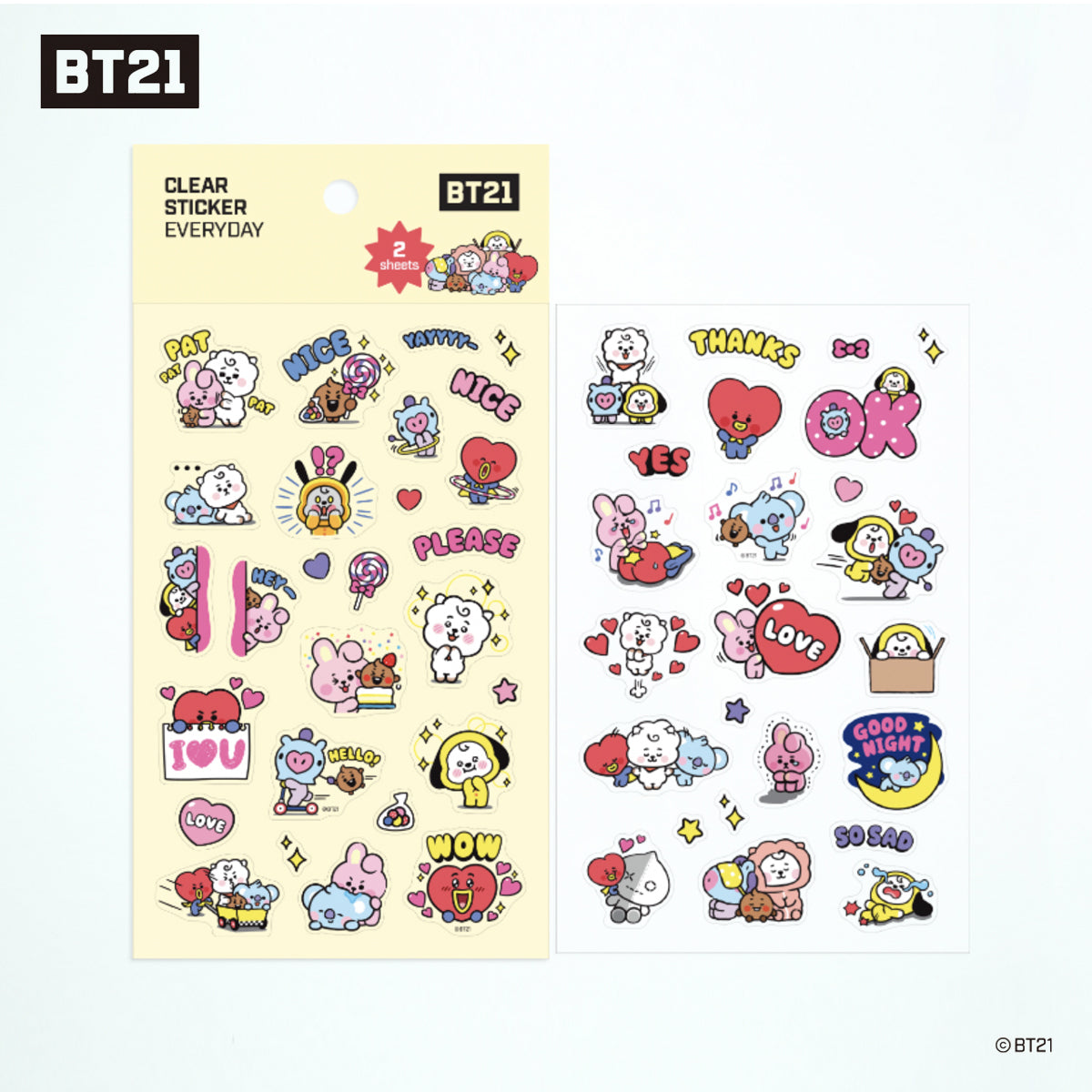 BT21 CLEAR STICKER [EVERYDAY]_2sheets
