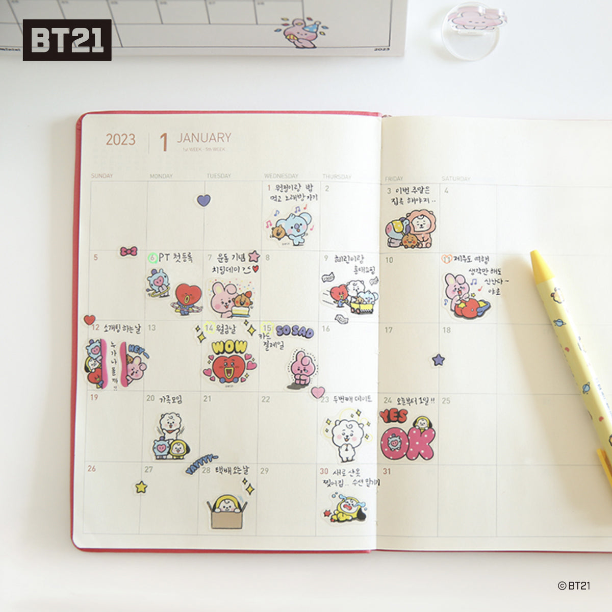 BT21 CLEAR STICKER [EVERYDAY]_2sheets
