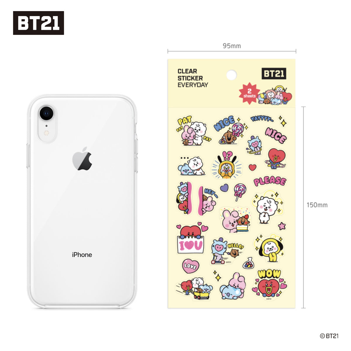 BT21 CLEAR STICKER [EVERYDAY]_2sheets