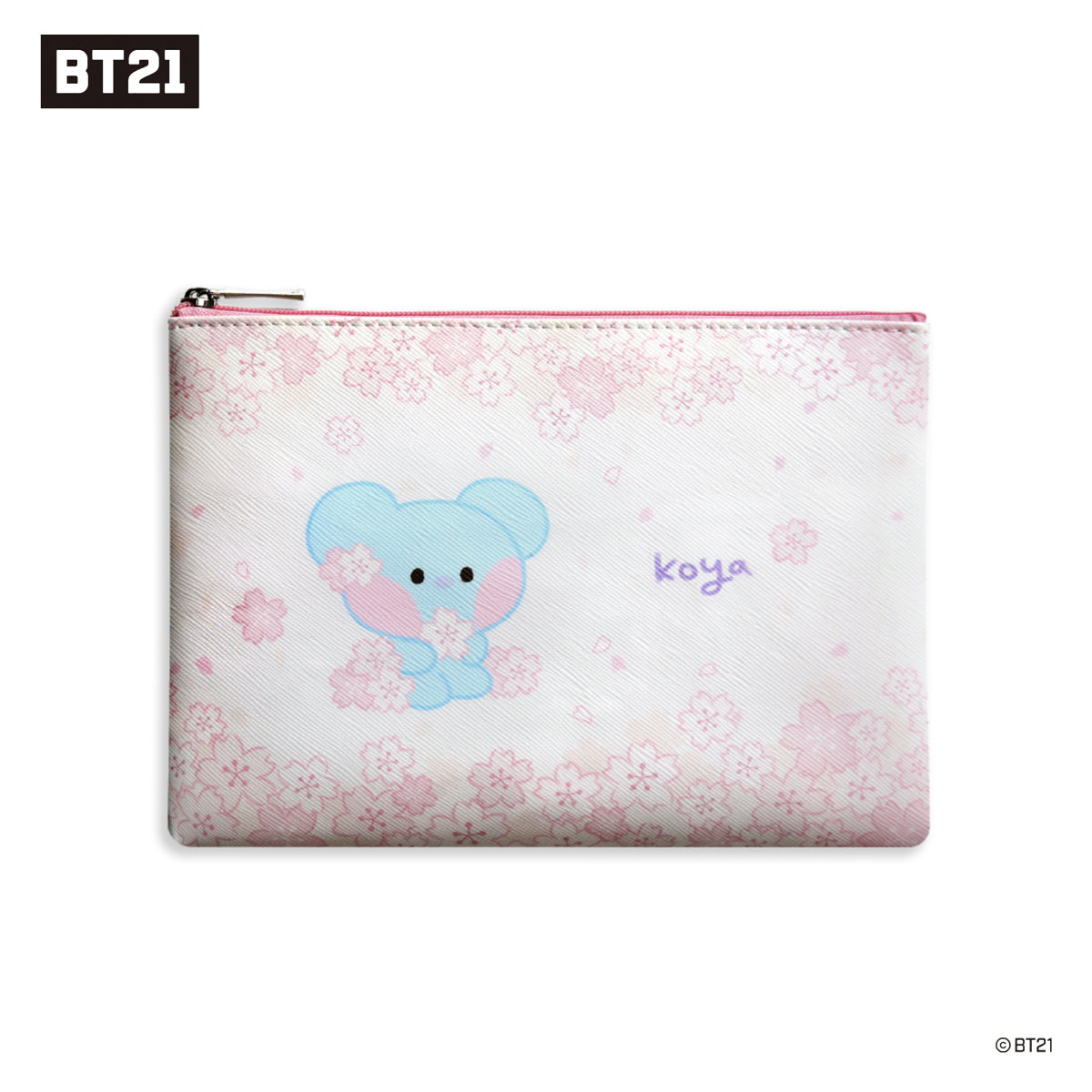 BT21 Minini Cherry Blossom Flat PU Pouch