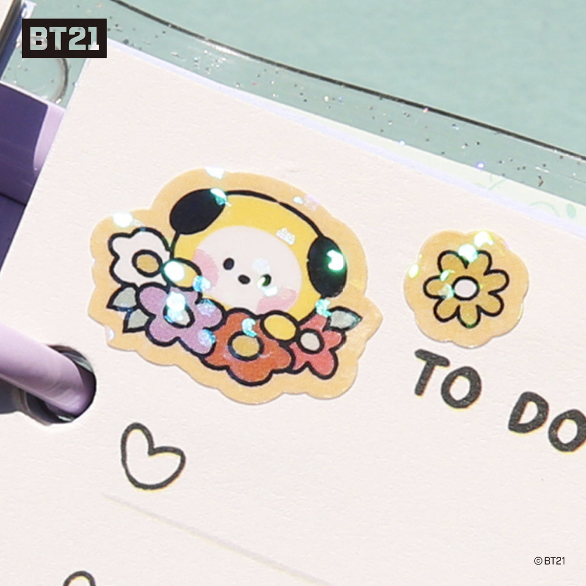 BT21 Minini Happy Flower Hologram Sticker