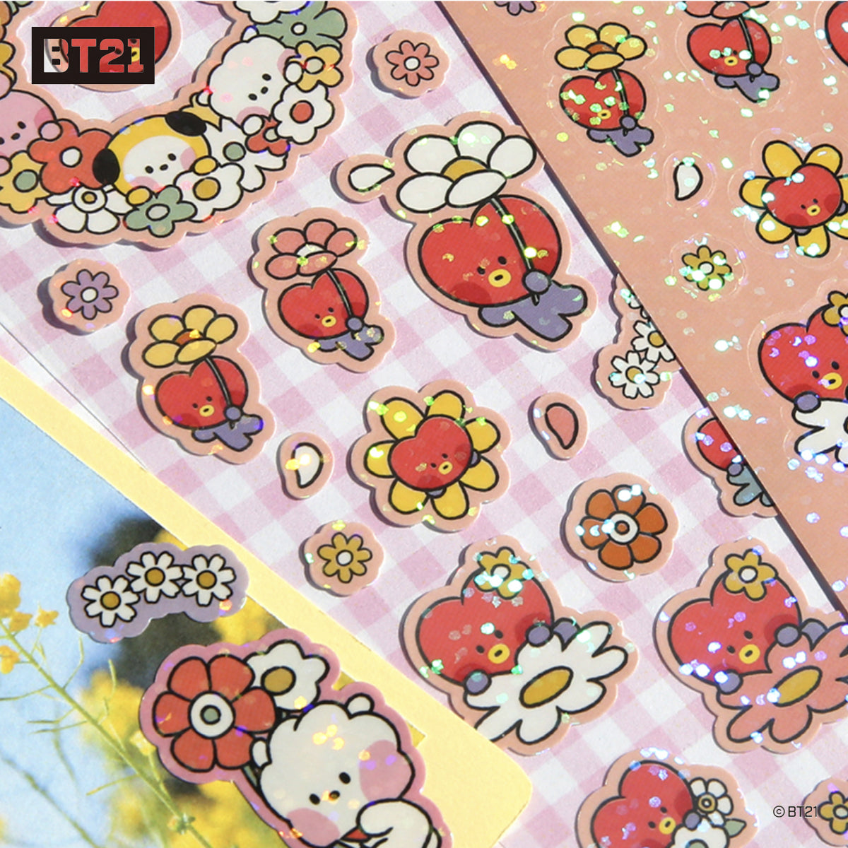 BT21 Minini Happy Flower Hologram Sticker