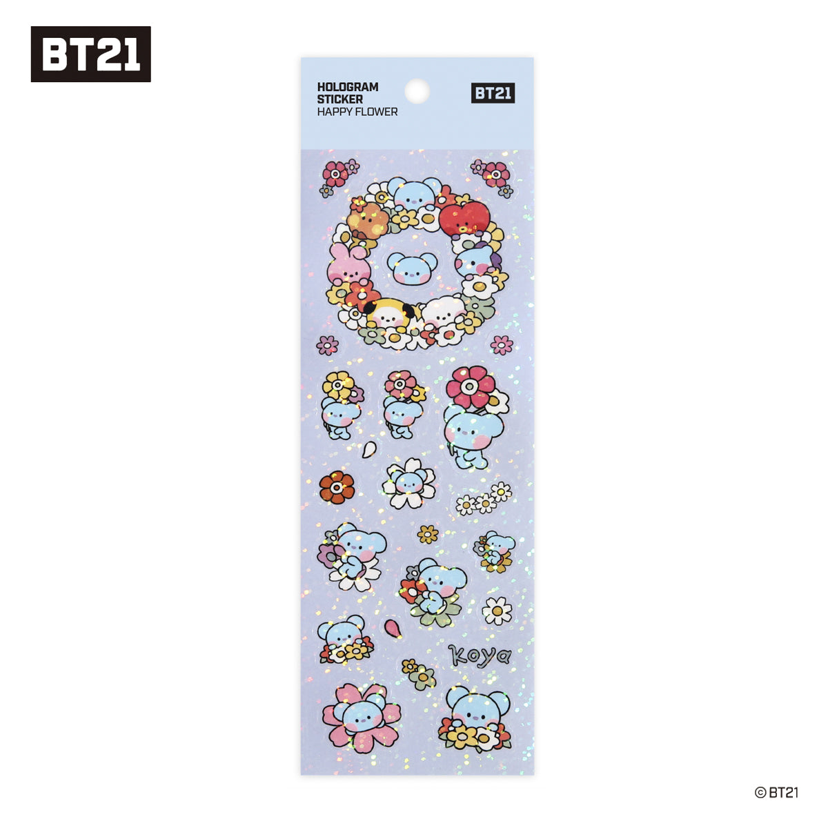 BT21 Minini Happy Flower Hologram Sticker