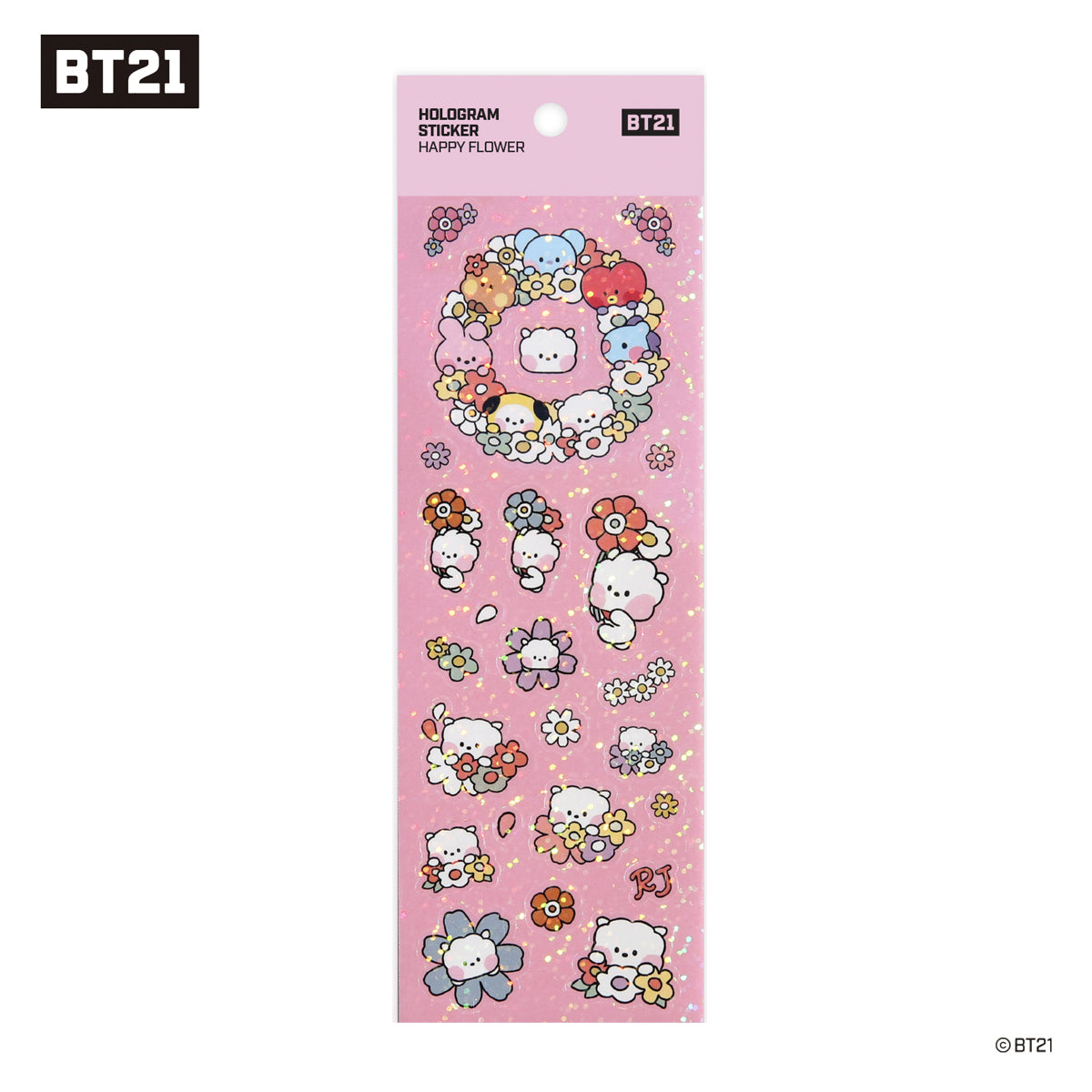 BT21 Minini Happy Flower Hologram Sticker