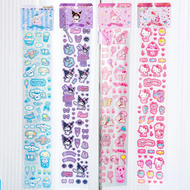 Sanrio Long Transparent Stickers (Mymelody Kuromi Cinnamoroll Deco Stickers birthday gift)