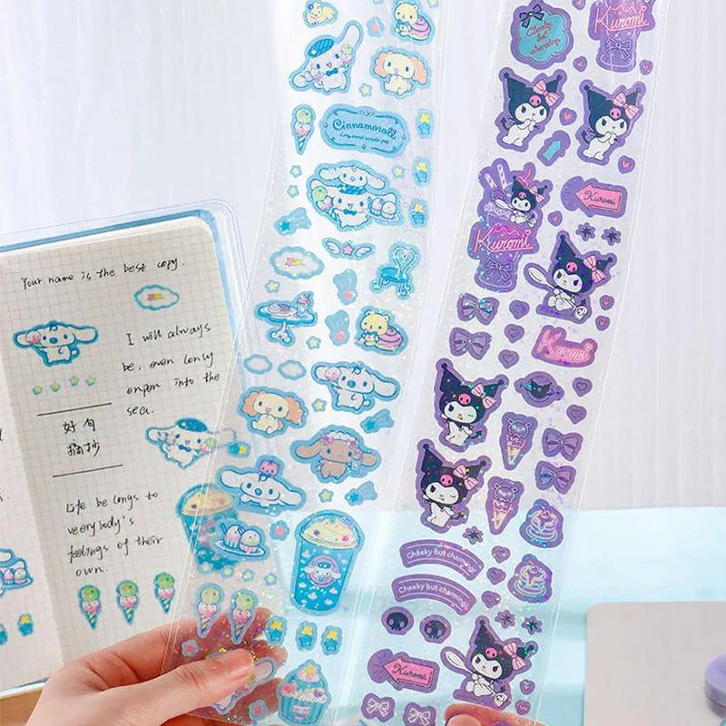 Sanrio Long Transparent Stickers (Mymelody Kuromi Cinnamoroll Deco Stickers birthday gift)