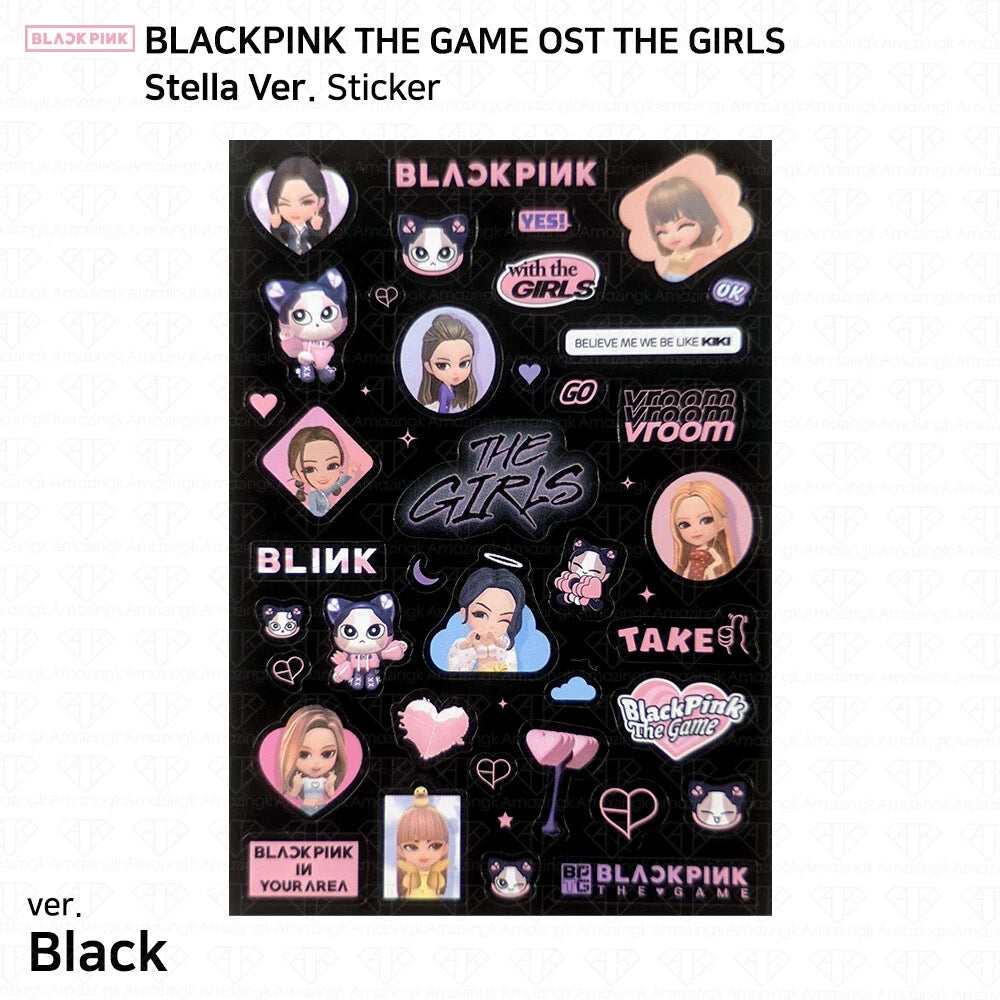 BLACKPINK THE GAME OST THE GIRLS Stella Ver Tin Case QR Card Acrylic Stand Set