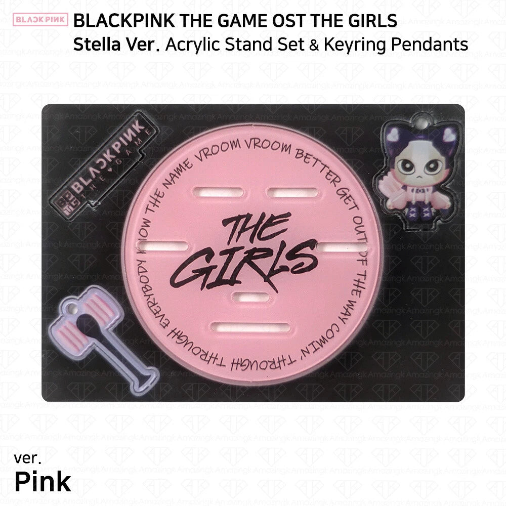 BLACKPINK THE GAME OST THE GIRLS Stella Ver Tin Case QR Card Acrylic Stand Set